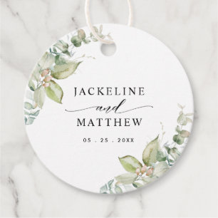 Eucalyptus Greenery Elegant Wedding Favour Tags