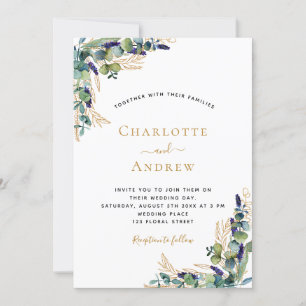 Eucalyptus greenery elegant wedding invitation