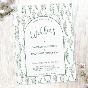 Eucalyptus Greenery Elegant Wedding Invitation Postcard