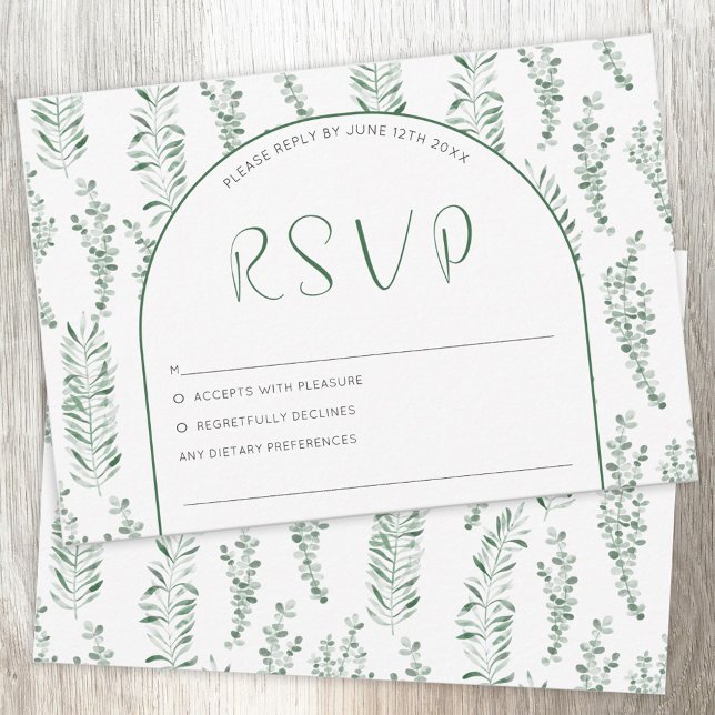 Eucalyptus Greenery Elegant Wedding RSVP Card (Creator Uploaded)