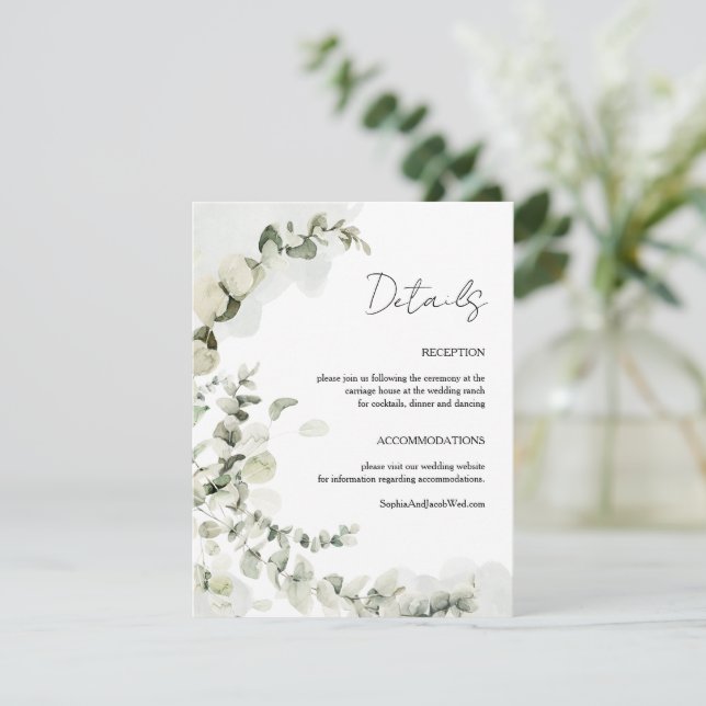 Eucalyptus Greenery Enclosure Card (Standing Front)