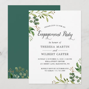Eucalyptus Greenery Engagement Party Invitation