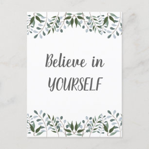Eucalyptus Greenery Floral Believe In Yourself  Postcard