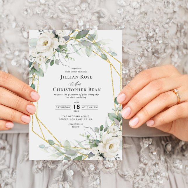 eucalyptus greenery floral frame wedding invitation (Creator Uploaded)