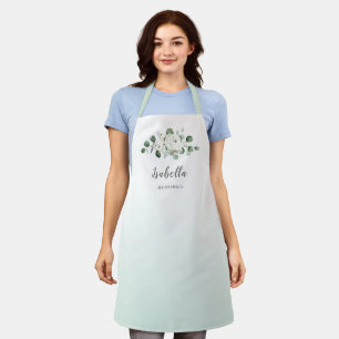 Eucalyptus Greenery floral personalised bridesmaid Apron