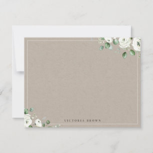 Eucalyptus greenery Floral Personalised Stationery Card