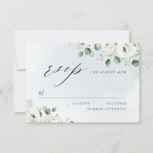 Eucalyptus greenery floral rustic wedding RSVP