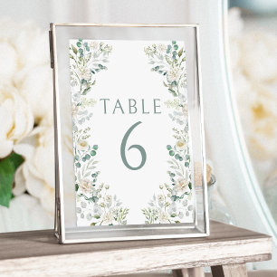 Eucalyptus Greenery Floral Wedding Table Numbers