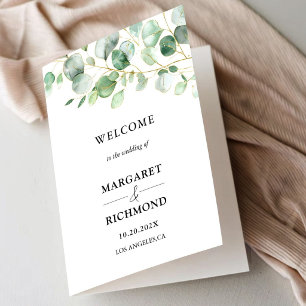 Eucalyptus Greenery Folded Wedding Program