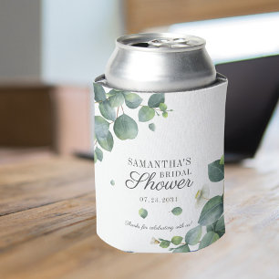 Eucalyptus Greenery Foliage Bridal Shower Can Cooler
