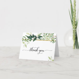 Eucalyptus Greenery Foliage Bridal Thank You Note Card