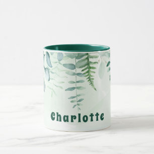 Eucalyptus greenery foliage green name mug
