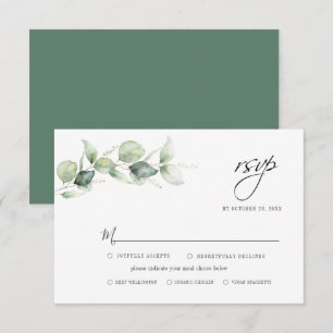 Eucalyptus Greenery Foliage Minimalist Wedding RSVP Card