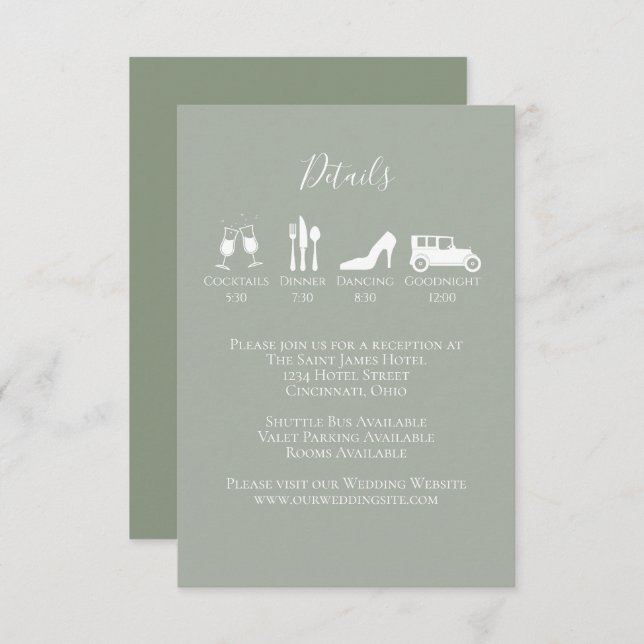 Eucalyptus Greenery Foliage Simple Details  Enclosure Card (Front/Back)