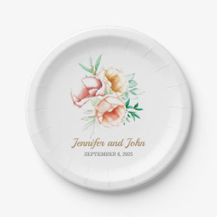 Eucalyptus Greenery Foliage Watercolor Wedding Paper Plate