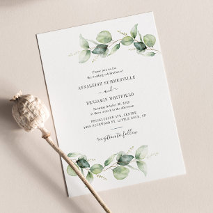 Eucalyptus Greenery Foliage Wedding Invitation
