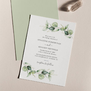 Eucalyptus Greenery Foliage Wedding Invitation