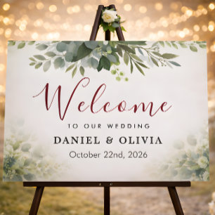 Eucalyptus Greenery Foliage Wedding Welcome Sign