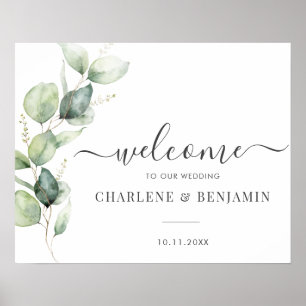 Eucalyptus Greenery Foliage Wedding Welcome Sign
