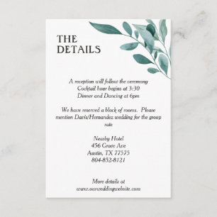 Eucalyptus Greenery Frame Green Blue White Black Enclosure Card