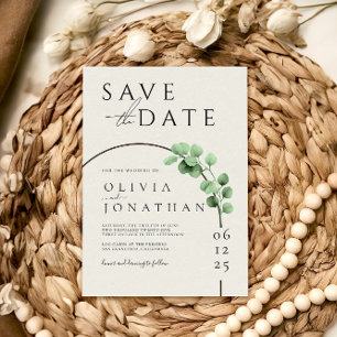 Eucalyptus Greenery Frame Minimalist Wedding Save The Date