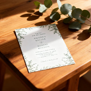 Eucalyptus Greenery Frame Wedding Invitation