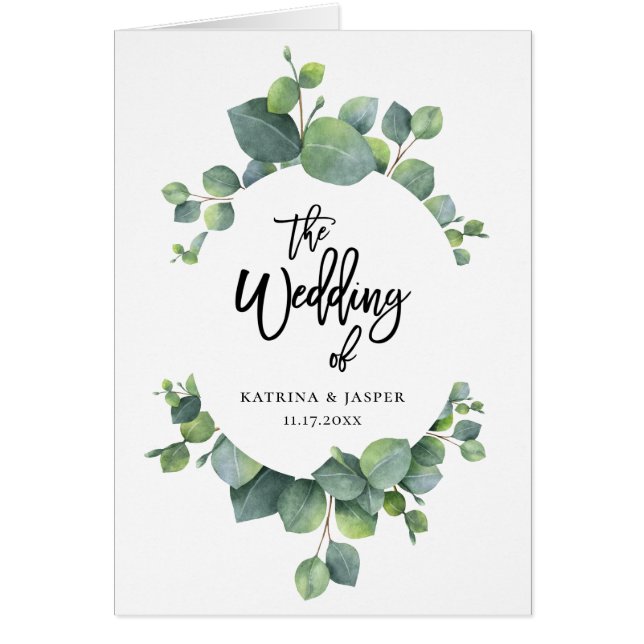 Eucalyptus Greenery Frame Wedding Program (Front)