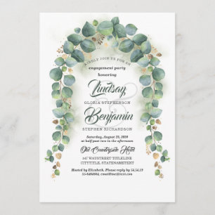 Eucalyptus Greenery Garland Engagement Party Invitation