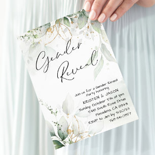 Eucalyptus Greenery Gender Reveal Party Invitation