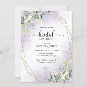 Eucalyptus Greenery Geometric Bridal Luncheon Invitation