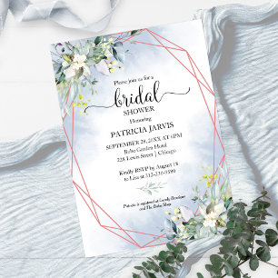 Eucalyptus Greenery Geometric Bridal Shower Invita Invitation