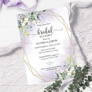 Eucalyptus Greenery Geometric Bridal Tea Party Invitation