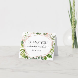 Eucalyptus Greenery Geometric Elegant Thank You Card