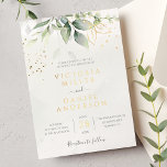 Eucalyptus Greenery Gold Leaves Botanical Wedding<br><div class="desc">Beautiful wedding invitation featuring watercolor eucalyptus and gold foil leaves. Perfect choice for spring and summer weddings.</div>