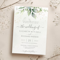 Eucalyptus Greenery Gold Leaves Botanical Wedding