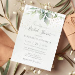 Eucalyptus Greenery Gold Leaves Bridal Shower Invitation<br><div class="desc">Beautiful bridal shower invitation featuring watercolor eucalyptus and gold leaves.</div>