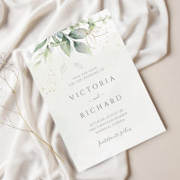 Eucalyptus Greenery Gold Leaves Elegant Wedding