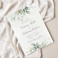 Eucalyptus Greenery Gold Leaves Elegant Wedding