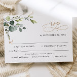 Eucalyptus Greenery Gold Meal Options Song Request RSVP Card<br><div class="desc">Designed to coordinate with our Boho Greenery Gold wedding collection,  this customizable Meal Options RSVP card,  features a watercolor eucalyptus branch with calligraphy graphic text,  paired with a classy serif & modern sans font in black. Matching items available.</div>