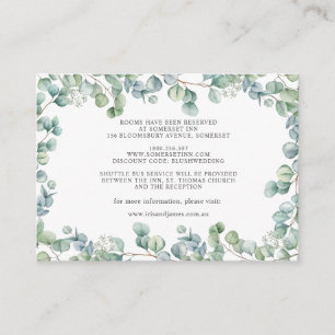 Eucalyptus Greenery Gold Wedding Details Info Enclosure Card