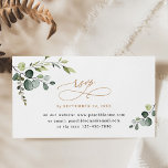 Eucalyptus Greenery Gold Wedding Online RSVP Cards<br><div class="desc">Designed to coordinate with our Boho Greenery wedding collection,  this customisable business card size online RSVP card,  features watercolor greenery leaves with calligraphy graphic text,  paired with a classy serif in black. Matching items available.</div>