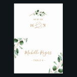 Eucalyptus Greenery Gold Wedding Place Cards<br><div class="desc">Designed to coordinate with our Moody Greenery wedding collection, this customisable folded place card features watercolor greenery branches with a classy serif solid gold text monogram on the back. Enter each guest name individually, and add QTY 1 to cart. Please note: These cards arrive flat & will have to be...</div>