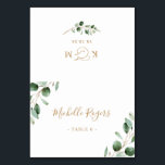 Eucalyptus Greenery Gold Wedding Place Cards<br><div class="desc">Designed to coordinate with our Moody Greenery wedding collection, this customisable folded place card features watercolor greenery branches with a classy serif solid gold text monogram on the back. Enter each guest name individually, and add QTY 1 to cart. Please note: These cards arrive flat & will have to be...</div>