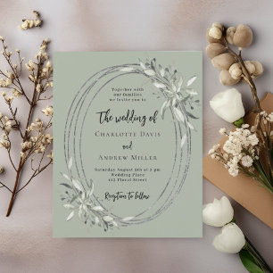 Eucalyptus greenery green wedding invitation