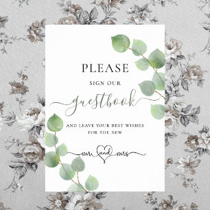 Eucalyptus greenery guest book sign