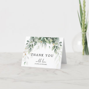 Eucalyptus Greenery Gum Botanical Rustic Wedding Thank You Card