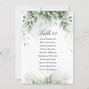 Eucalyptus Greenery Gum Botanical Seating chart Invitation