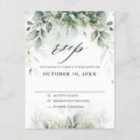 Eucalyptus Greenery Gum Botanical Wedding RSVP