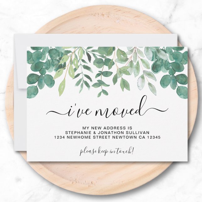 Eucalyptus Greenery I've Moved Announcement Card (Creator Uploaded)