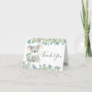 Eucalyptus Greenery Koala Birthday Baby Shower  Thank You Card